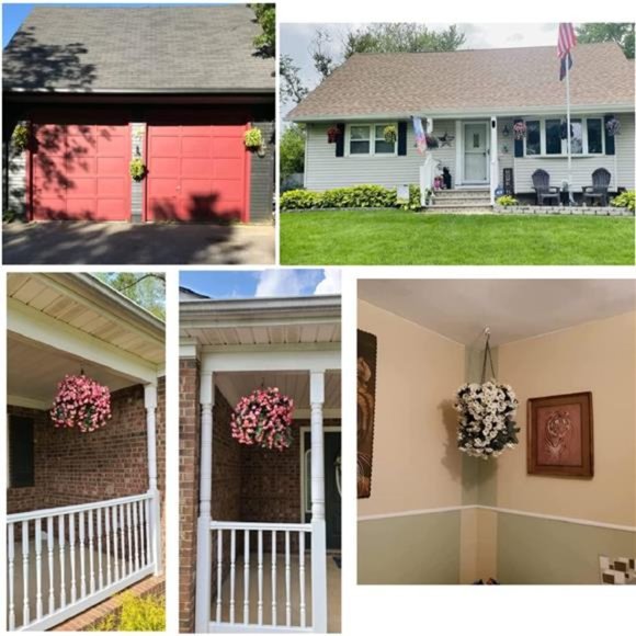 Hanging Artificial Flowers Basket, Fake Hanging Plant, Silk Orchid Flowers - Picture 2 of 6